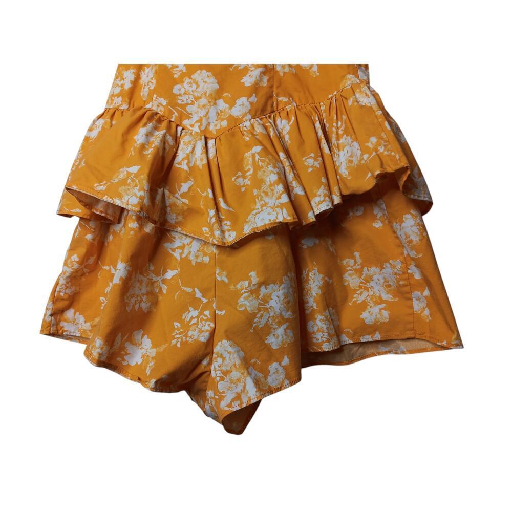 CAROLINE CONSTAS Orange floral cotton Arlette Romper SZ S - Picture 12 of 13